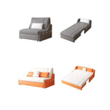 Grey Armless Rectangular Leather Storage Futon Daybed Image - 5