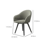 Grey Backrest Linen Upholstered Metal Leg Dining Chairs #size