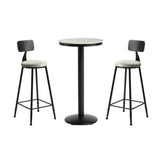 Grey Circular Round Sintered Stone Small Bistro Bar Table Image - 13