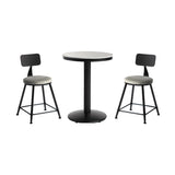 Grey Circular Round Sintered Stone Small Bistro Bar Table Image - 14
