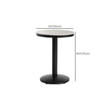 Grey Circular Round Sintered Stone Small Bistro Bar Table #size