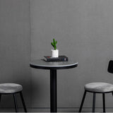 Grey Circular Round Sintered Stone Small Bistro Bar Table Image - 9
