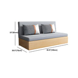 Grey Cotton Blend Pillow Back Sofa Bed with Slipcover #size