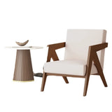 Grey Cotton Linen Tight Back Square Arm Accent Chair Image - 10