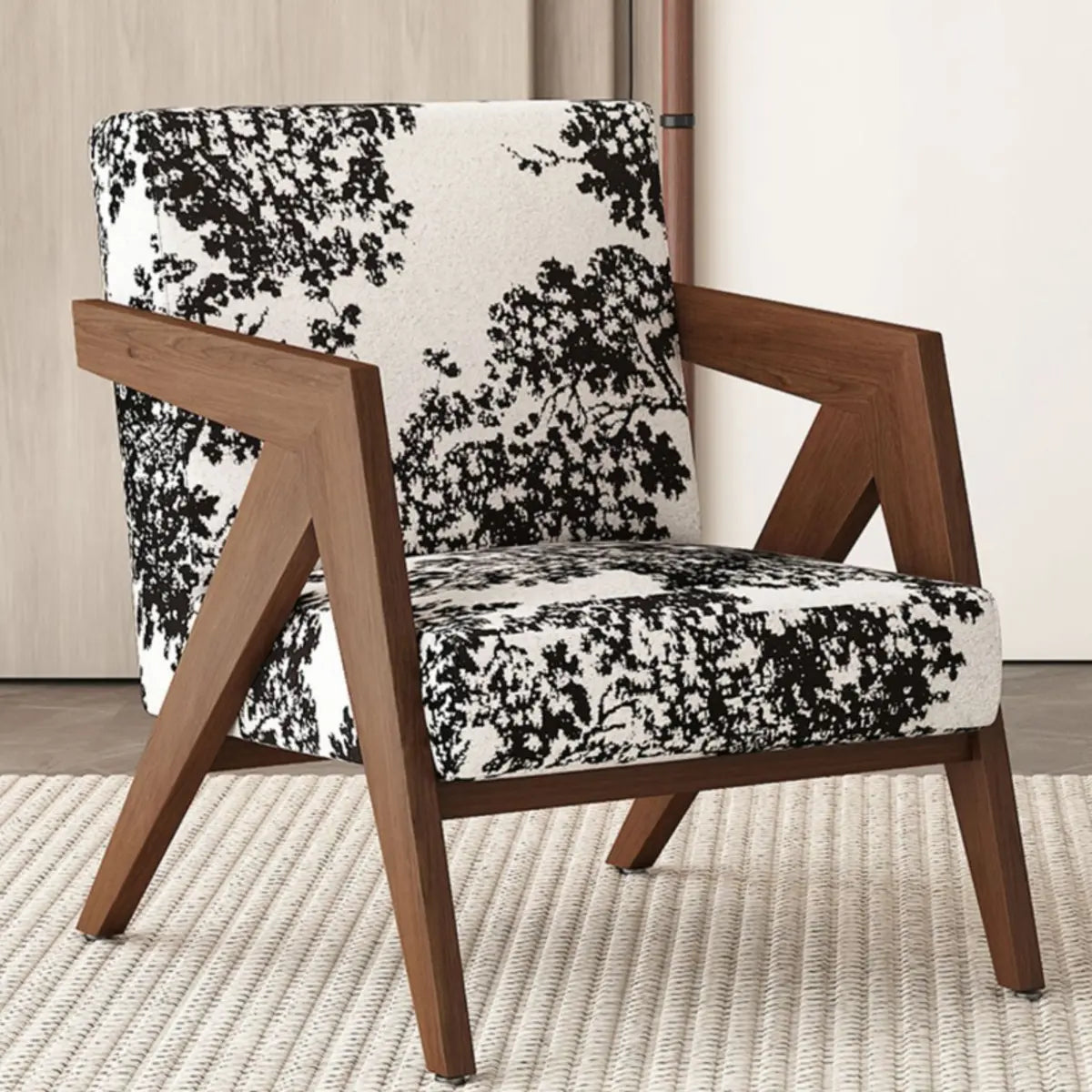 Grey Cotton Linen Tight Back Square Arm Accent Chair Image - 15