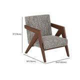 Grey Cotton Linen Tight Back Square Arm Accent Chair #size