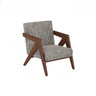 Grey Cotton Linen Tight Back Square Arm Accent Chair Image - 2