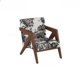 Grey Cotton Linen Tight Back Square Arm Accent Chair Image - 5