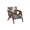 Grey Cotton Linen Tight Back Square Arm Accent Chair Image - 5