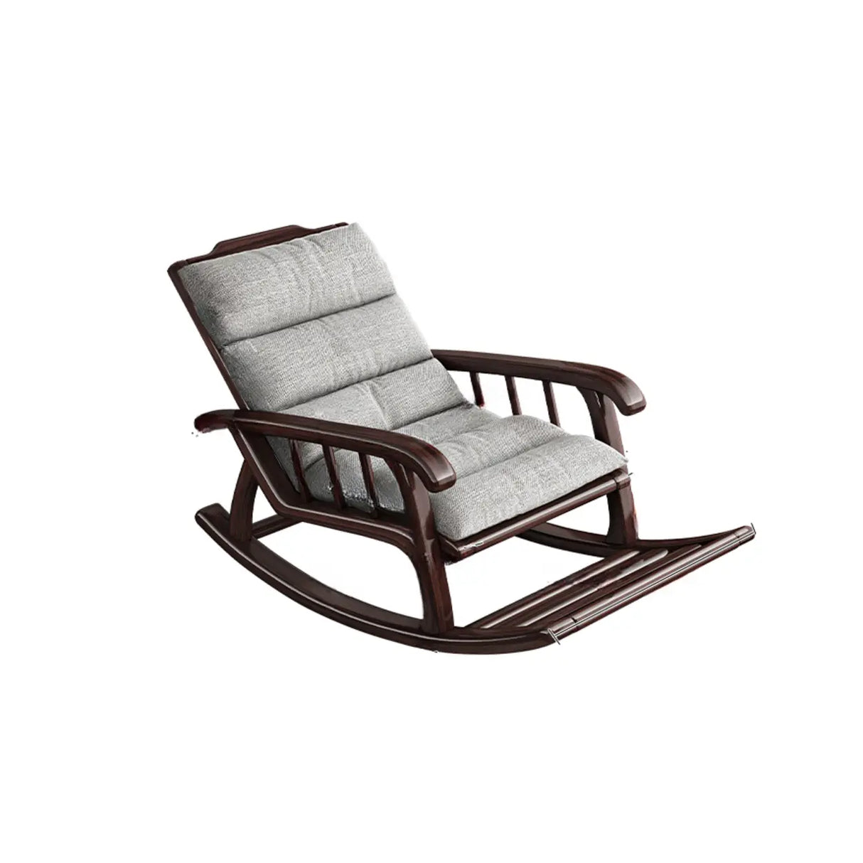 Grey Cotton Rocking Chair with Track Arms and Slipcover Image - 13