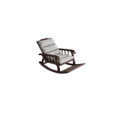 Grey Cotton Rocking Chair with Track Arms and Slipcover Image - 2