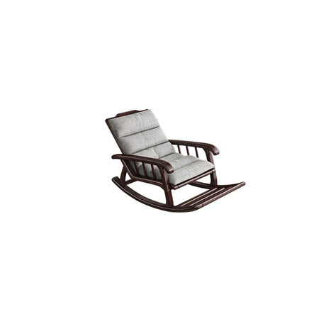 Grey Cotton Rocking Chair with Track Arms and Slipcover Image - 2