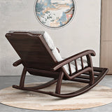 Grey Cotton Rocking Chair with Track Arms and Slipcover Image - 3