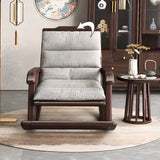 Grey Cotton Rocking Chair with Track Arms and Slipcover Image - 5
