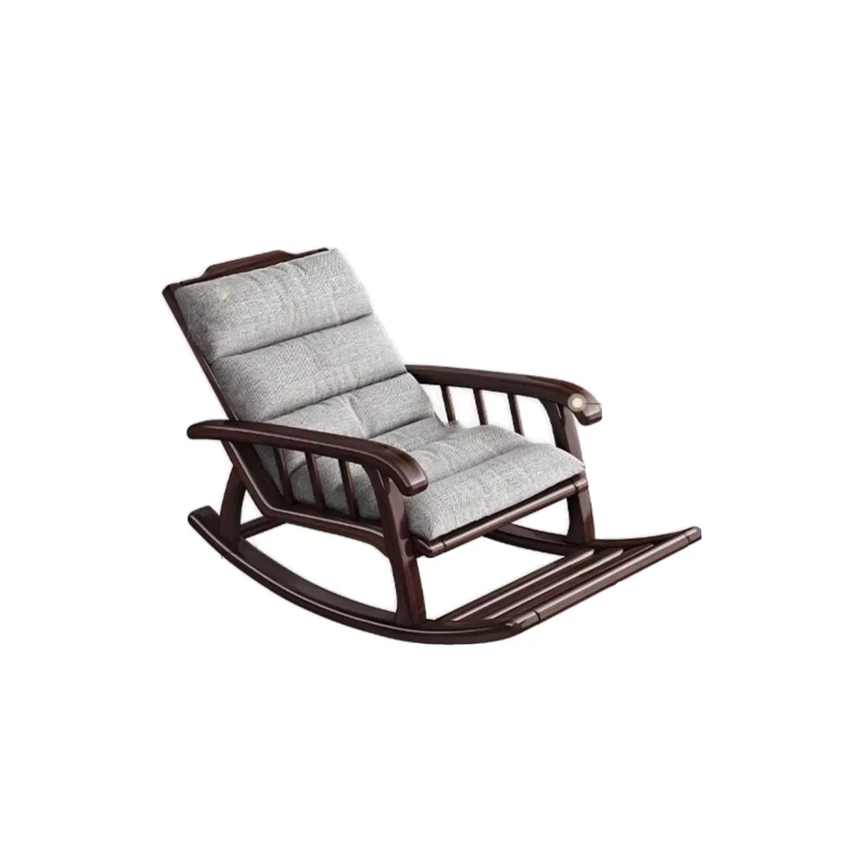 Grey Cotton Rocking Chair with Track Arms and Slipcover Image - 7