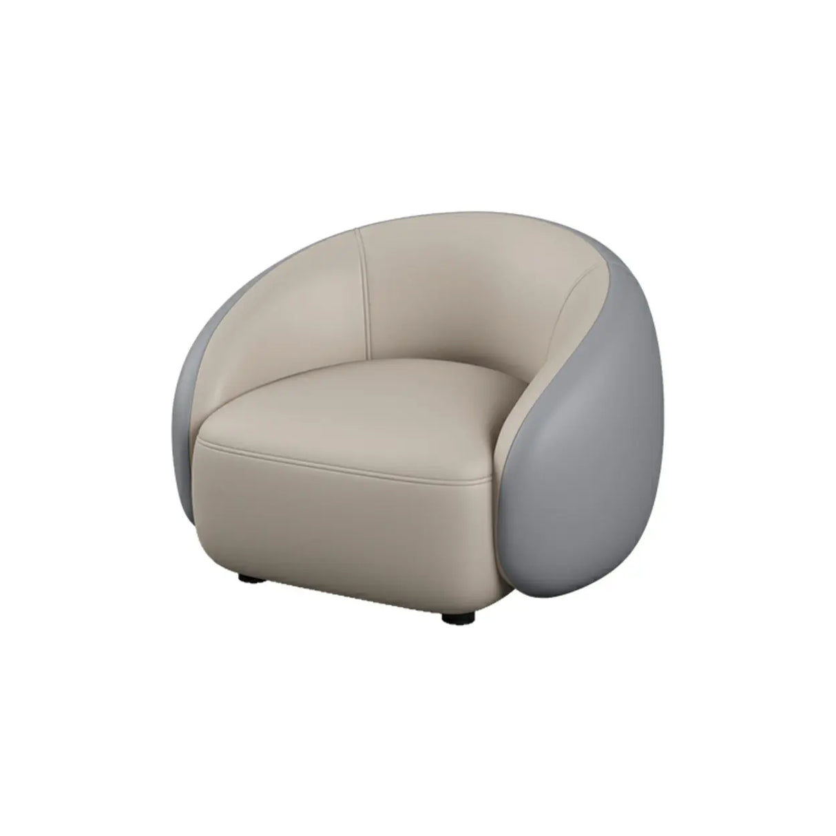 Grey Curved Leather Reception Sofa Seating Group Image - 11