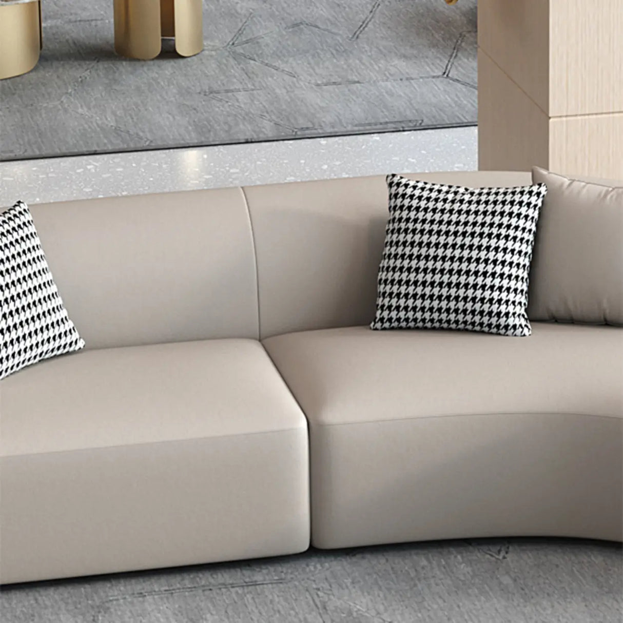 Grey Curved Leather Reception Sofa Seating Group Image - 14