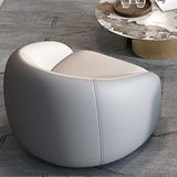 Grey Curved Leather Reception Sofa Seating Group Image - 15