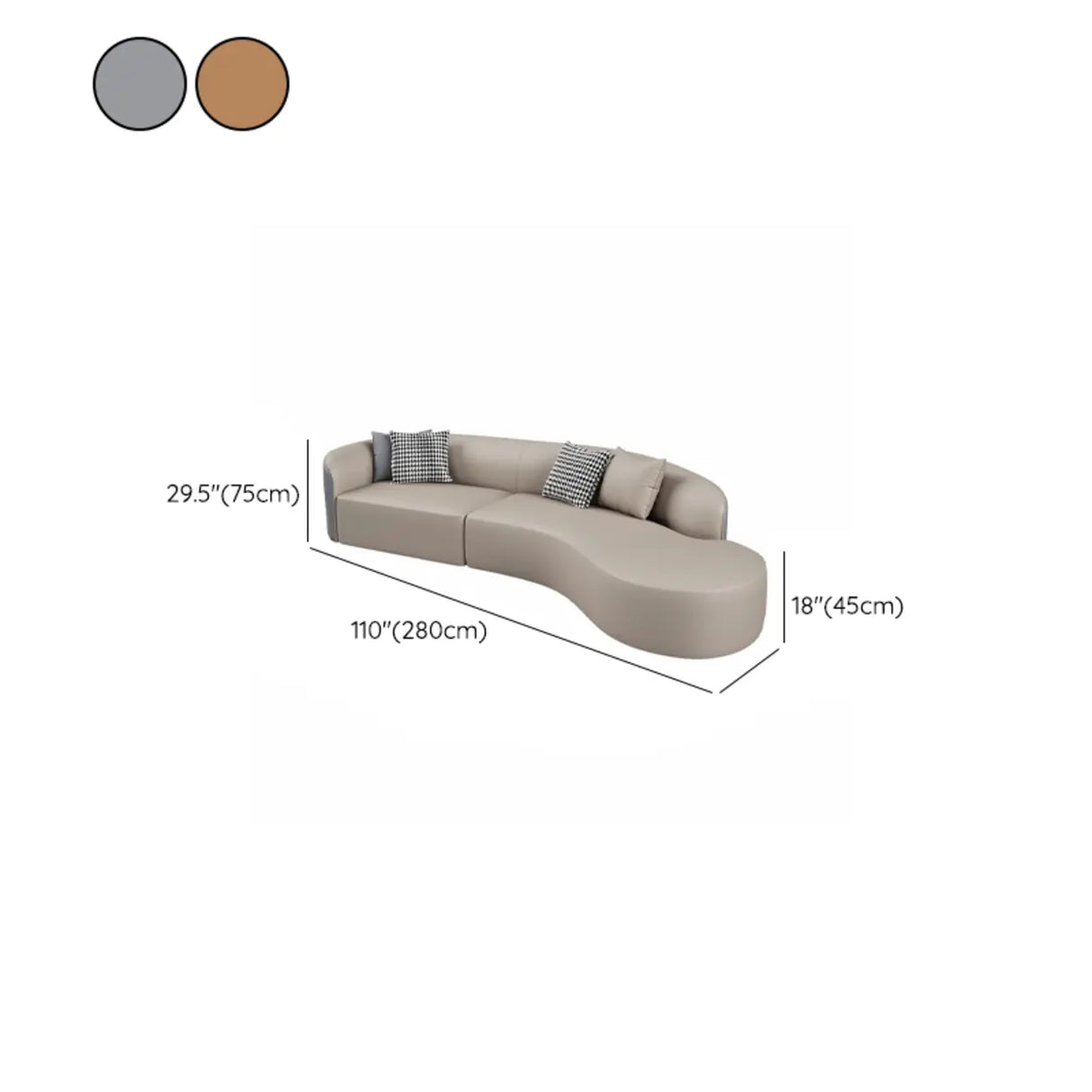 Grey Curved Leather Reception Sofa Seating Group Image - 20