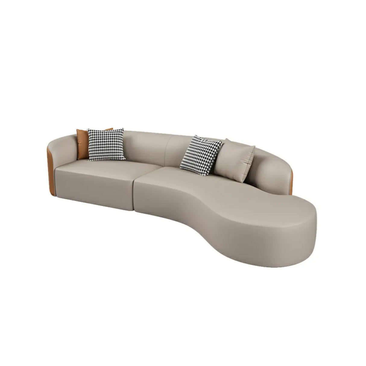 Grey Curved Leather Reception Sofa Seating Group Image - 7