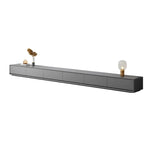 Grey Enclosed Storage Rectangle TV Stand with Drawers Image - 11