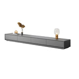 Grey Enclosed Storage Rectangle TV Stand with Drawers Image - 3