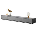 Grey Enclosed Storage Rectangle TV Stand with Drawers Image - 9