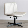 Grey Ergonomic Modern Armless Mid-Back PU Office Chair Image - 2