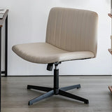 Grey Ergonomic Modern Armless Mid-Back PU Office Chair Image - 6