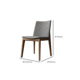Grey Fabric Seat Backrest Natural Wood Dining Chair #size