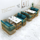Grey Fade Resistant Fabric Metal Frame Loveseat Set Image - 13