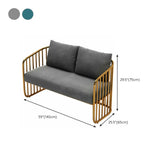 Grey Fade Resistant Fabric Metal Frame Loveseat Set #size