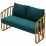 Grey Fade Resistant Fabric Metal Frame Loveseat Set Image - 4