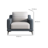 Grey Fade Resistant Faux Leather Sewn Pillow Back Sofa #size