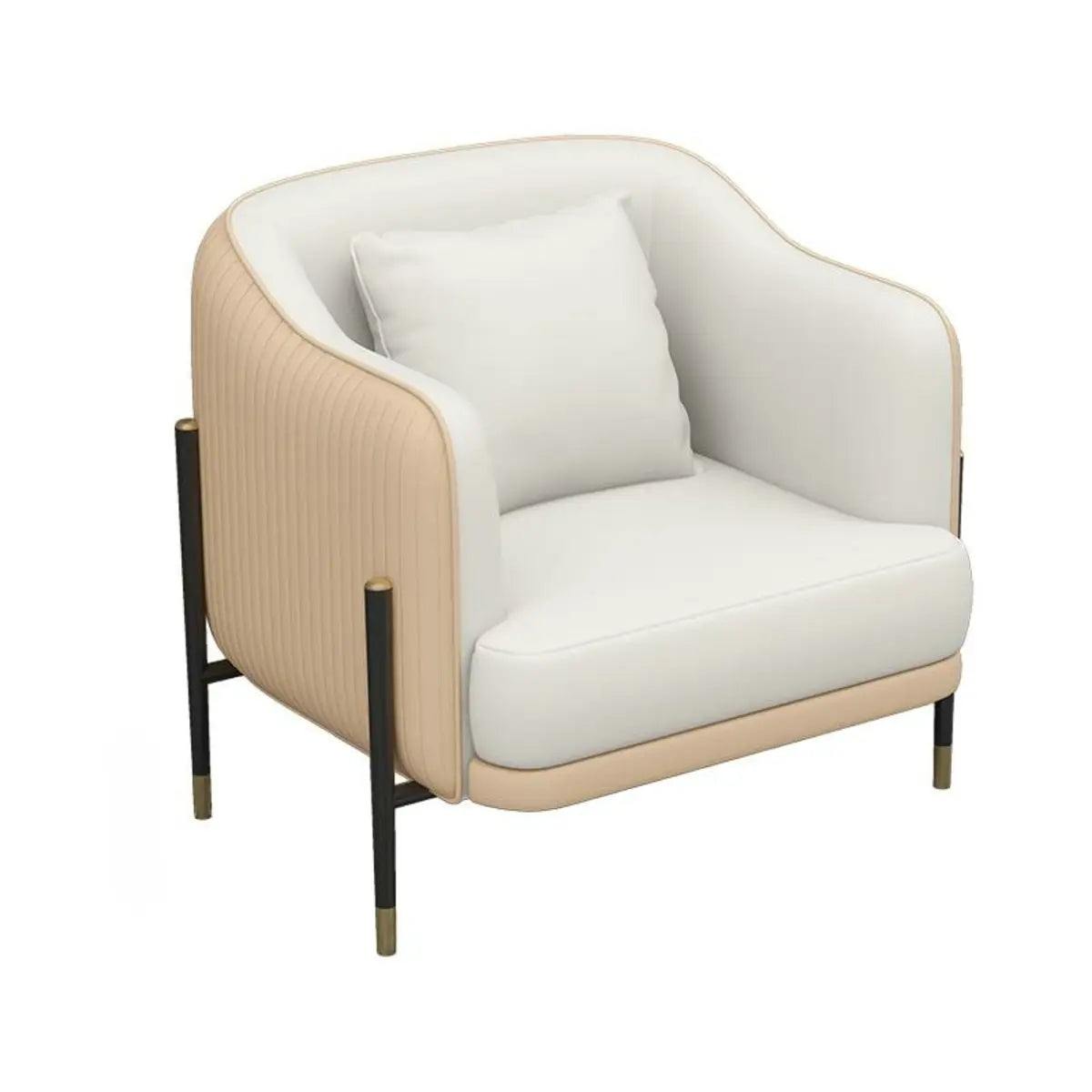 Grey Faux Leather Metal Frame Chair with Coffee Table Image - 10