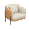 Grey Faux Leather Metal Frame Chair with Coffee Table Image - 13