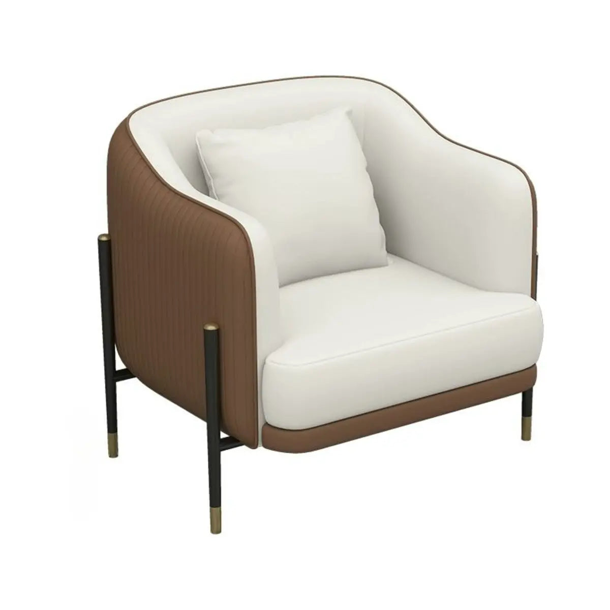 Grey Faux Leather Metal Frame Chair with Coffee Table Image - 16