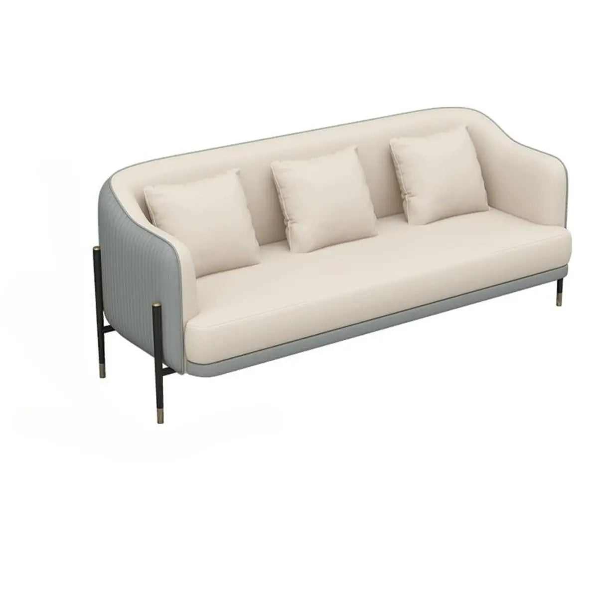 Grey Faux Leather Metal Frame Chair with Coffee Table Image - 21