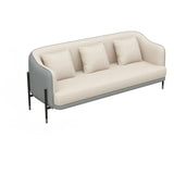 Grey Faux Leather Metal Frame Chair with Coffee Table Image - 21