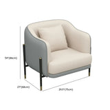 Grey Faux Leather Metal Frame Chair with Coffee Table #size