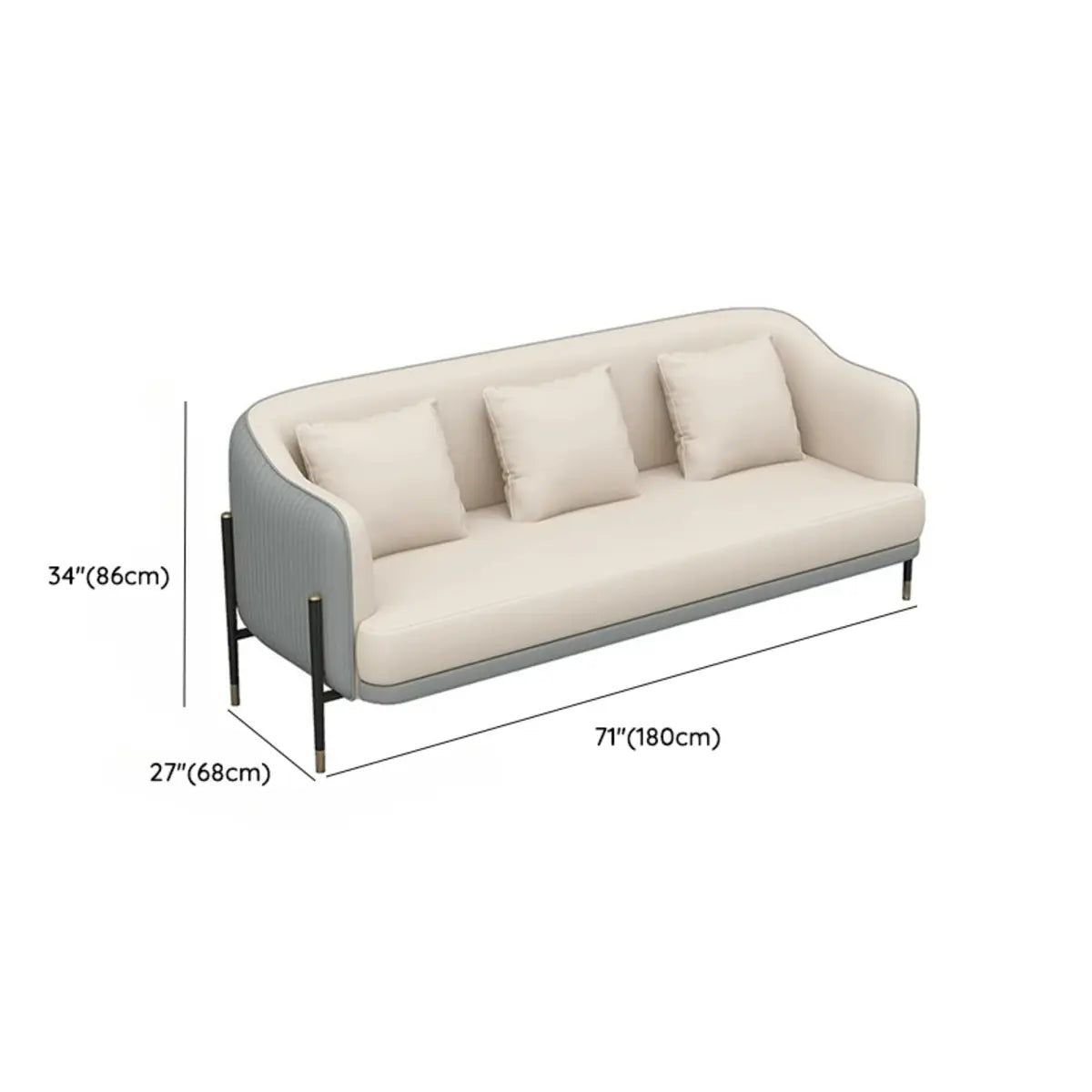 Grey Faux Leather Metal Frame Chair with Coffee Table Image - 34