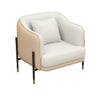 Grey Faux Leather Metal Frame Chair with Coffee Table Image - 9