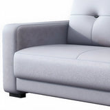 Grey Faux Leather Office Reception Sofa with Gliders Image - 12
