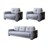 Grey Faux Leather Office Reception Sofa with Gliders Image - 13