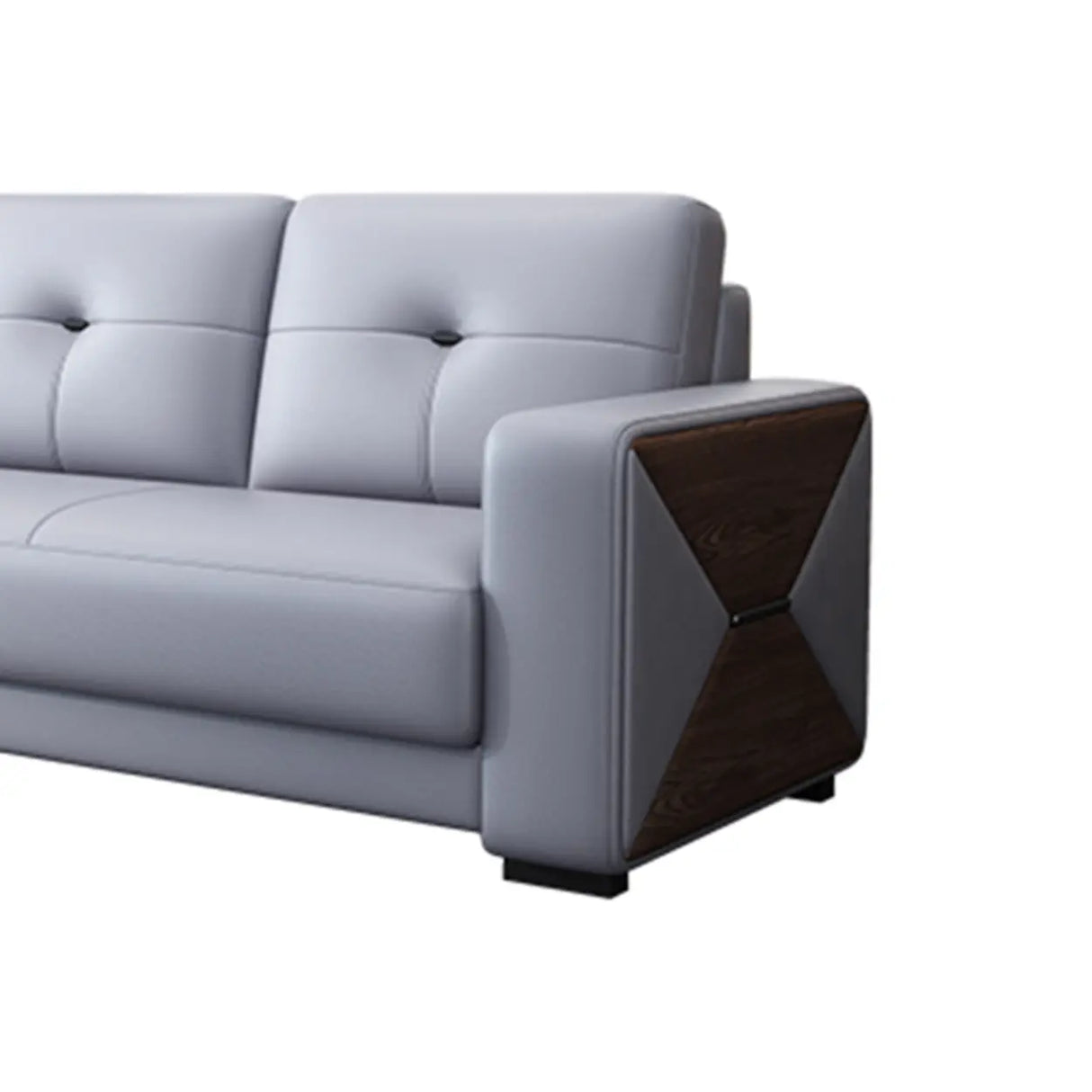 Grey Faux Leather Office Reception Sofa with Gliders Image - 15