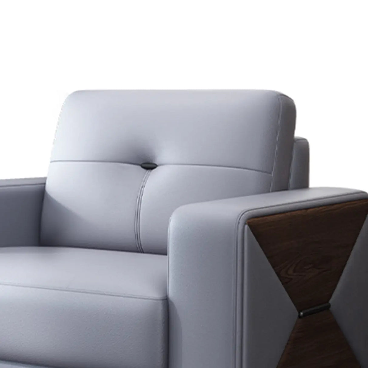 Grey Faux Leather Office Reception Sofa with Gliders Image - 16