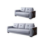 Grey Faux Leather Office Reception Sofa with Gliders Image - 18