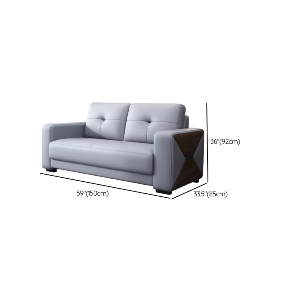 Grey Faux Leather Office Reception Sofa with Gliders Image - 20