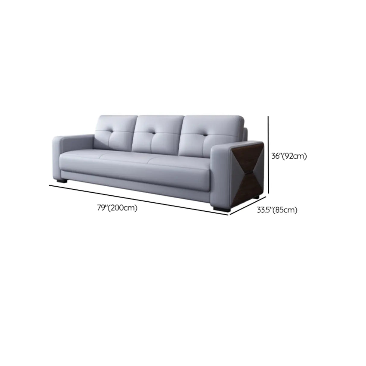 Grey Faux Leather Office Reception Sofa with Gliders Image - 21