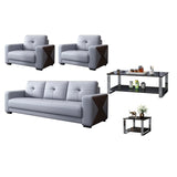 Grey Faux Leather Office Reception Sofa with Gliders Image - 9